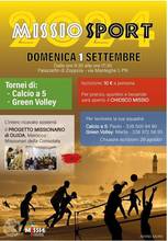 A Zoppola domenica 1 settembre:  Missio Sport