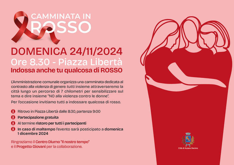 Azzano decimo, domenica 24 camminata contro la violenza sulle donne