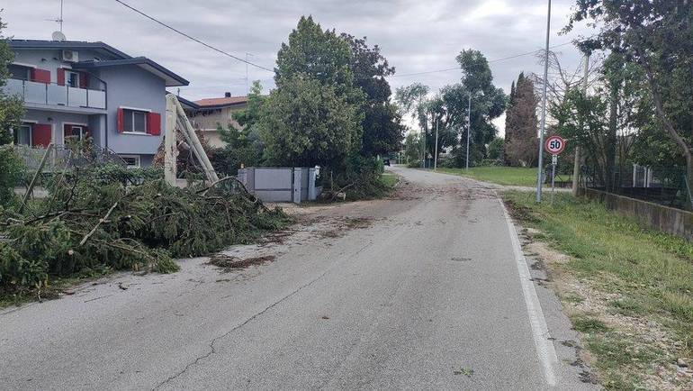 Danni causati dal maltempo a Fiume Veneto