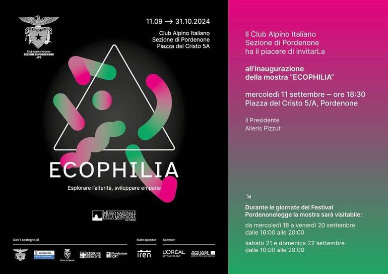 Pordenone: l'11 settembre inaugura la mostra Ecophlia