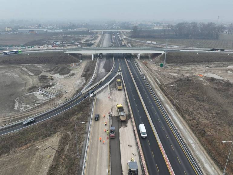 Cantiere Portogruaro, foto di repertorio di inizio lavori Autostrade Alto Adriatico A4-A28